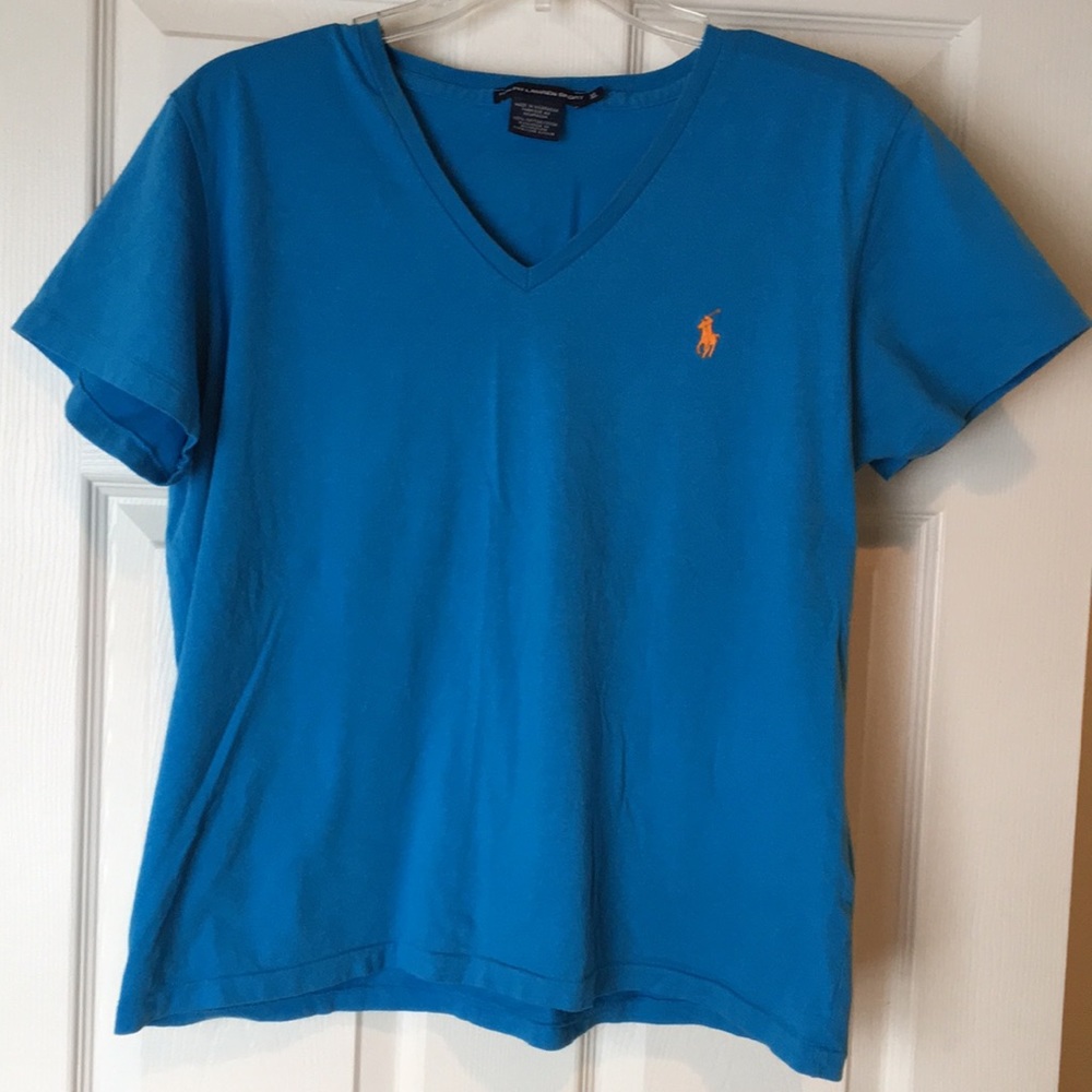 Ralph Lauren Sport blue v-neck  t shirt